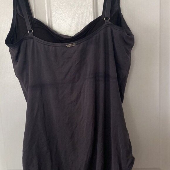 Calvin Klein Women's Ruched Panel One Piece Swimsuit Silver Brown Swimwear Sz 12 - Picture 11 of 16